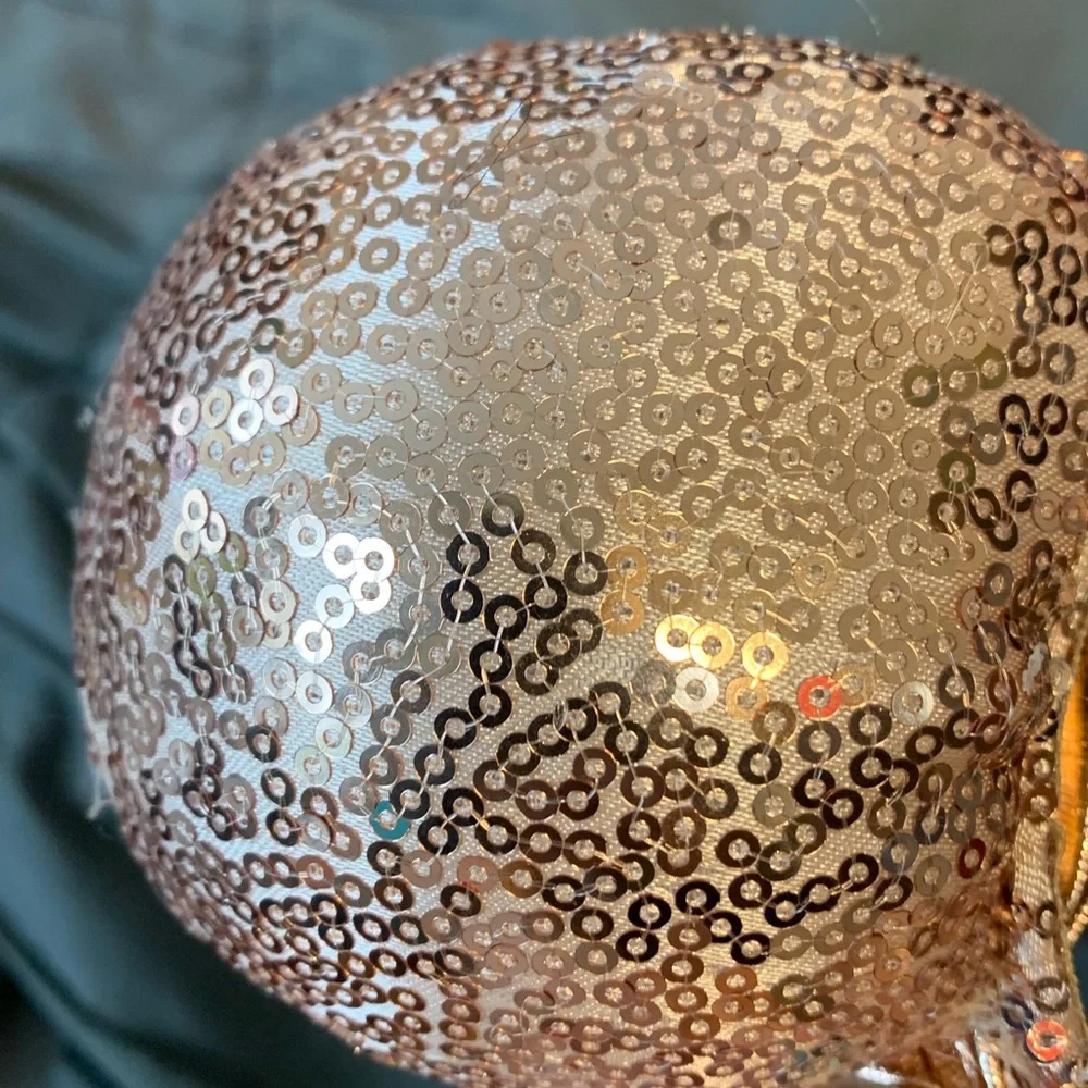 Peachy pink sequined Mickey Mouse ears #36233236-1021